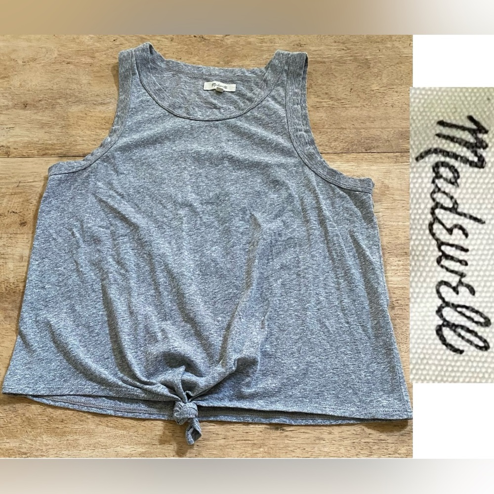 Madewell Women’s‎ M Heather Gray Cotton Blend Tie Front Tank